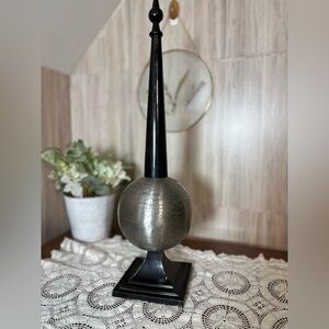 Elegant Black and Silver Decorative Globe Mid Century Modern